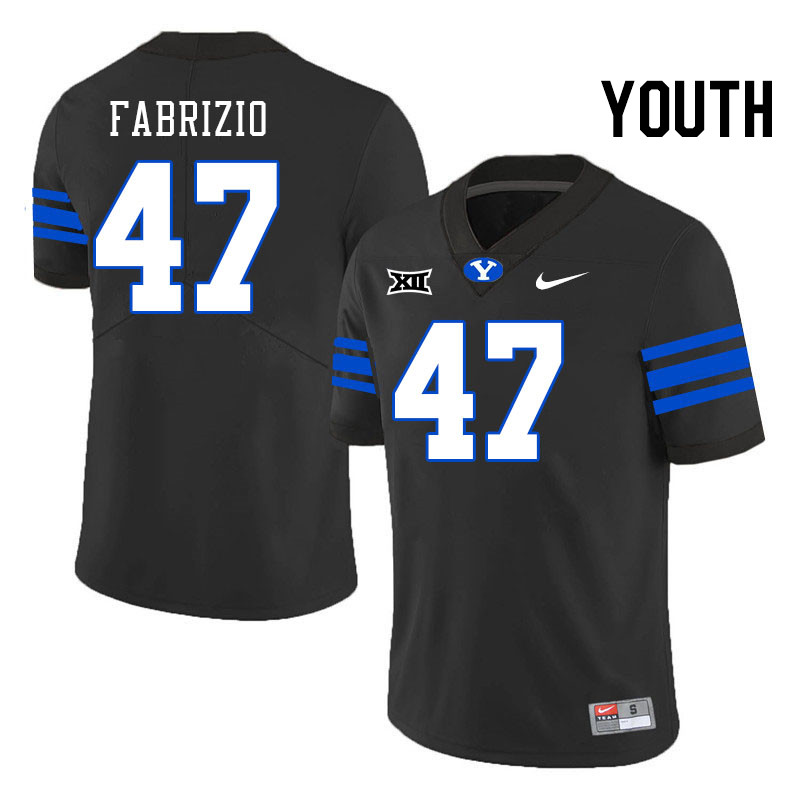 Youth #47 Brock Fabrizio BYU Cougars College Football Jerseys Stitched Sale-Black